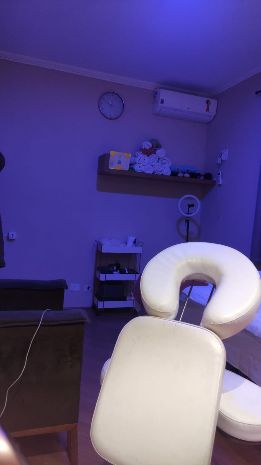 Cadeira de quick massage e estrutura completa
